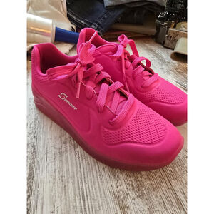Sketchers Memory Foam Neon Pink Tennis Shoes Size 5 Women/ Girls